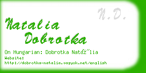 natalia dobrotka business card